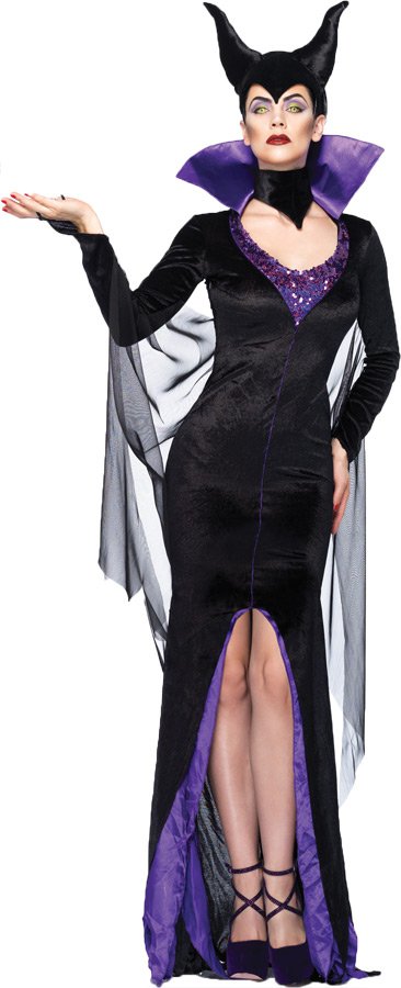 Deluxe  MALEFICENT Sassy Costume Sleeping Beauty Adult Women Costume Medium