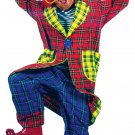 High Quality Cotton Clown Costume PLAID PICKLES ADULT Halloween Men COSTUME Large
