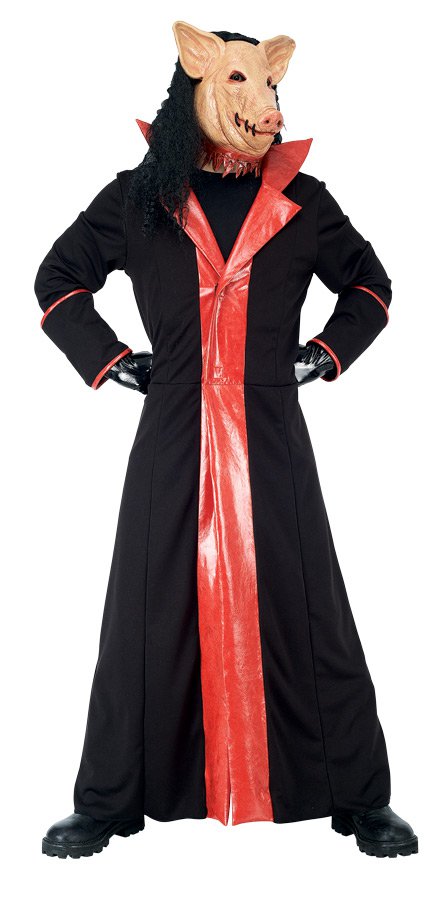 SAW 2 TRENCH COAT PIG Mask Adult Halloween Men Costume