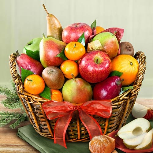 Corporate party Gold Holiday Fruit Basket