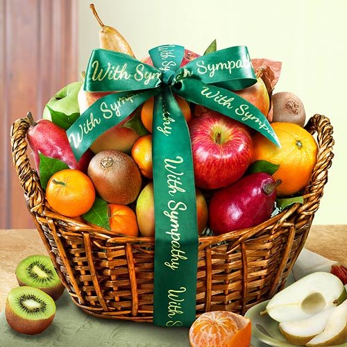 With Sympathy Fruit Gift Basket