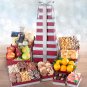 Super Deluxe Layers of Greatness Gala Tower with Fresh Fruit New Year Gift Basket
