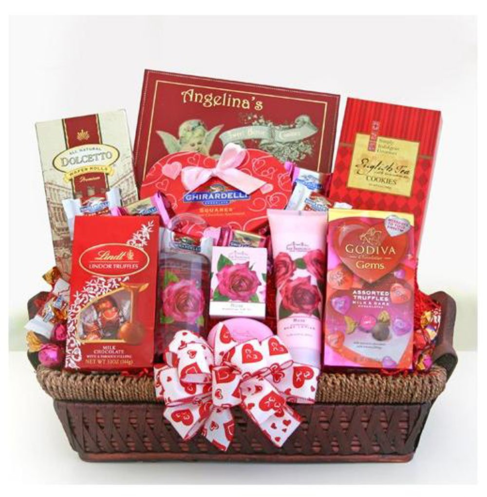 Be Mine Spa and Chocolate Valentines Basket Gift For Her