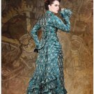 Deluxe Brocade blue Steampunk Victorian Dress Gown Women Duchess Judith X-Large