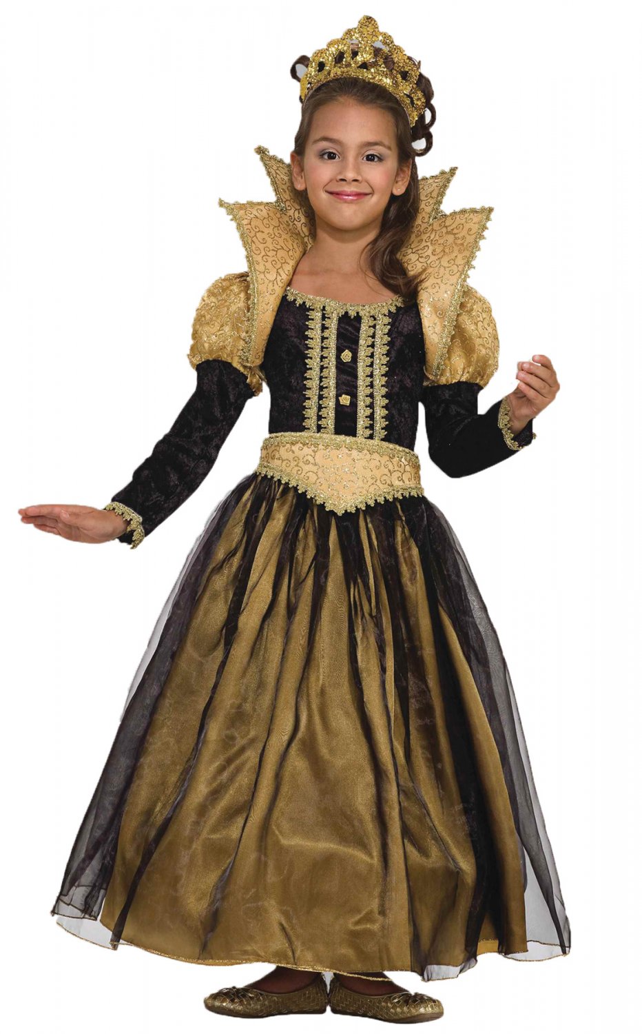 Deluxe Complete RENAISSANCE PRINCESS Fancy Dress Gotic Gown Halloween Costume Party CHILD S 4-6