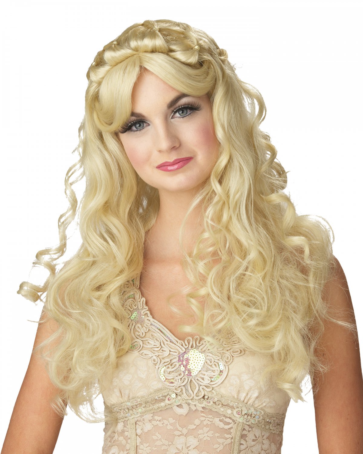 WIG PRINCESS BLONDE Fairy Tale Adult Women Halloween Costume party