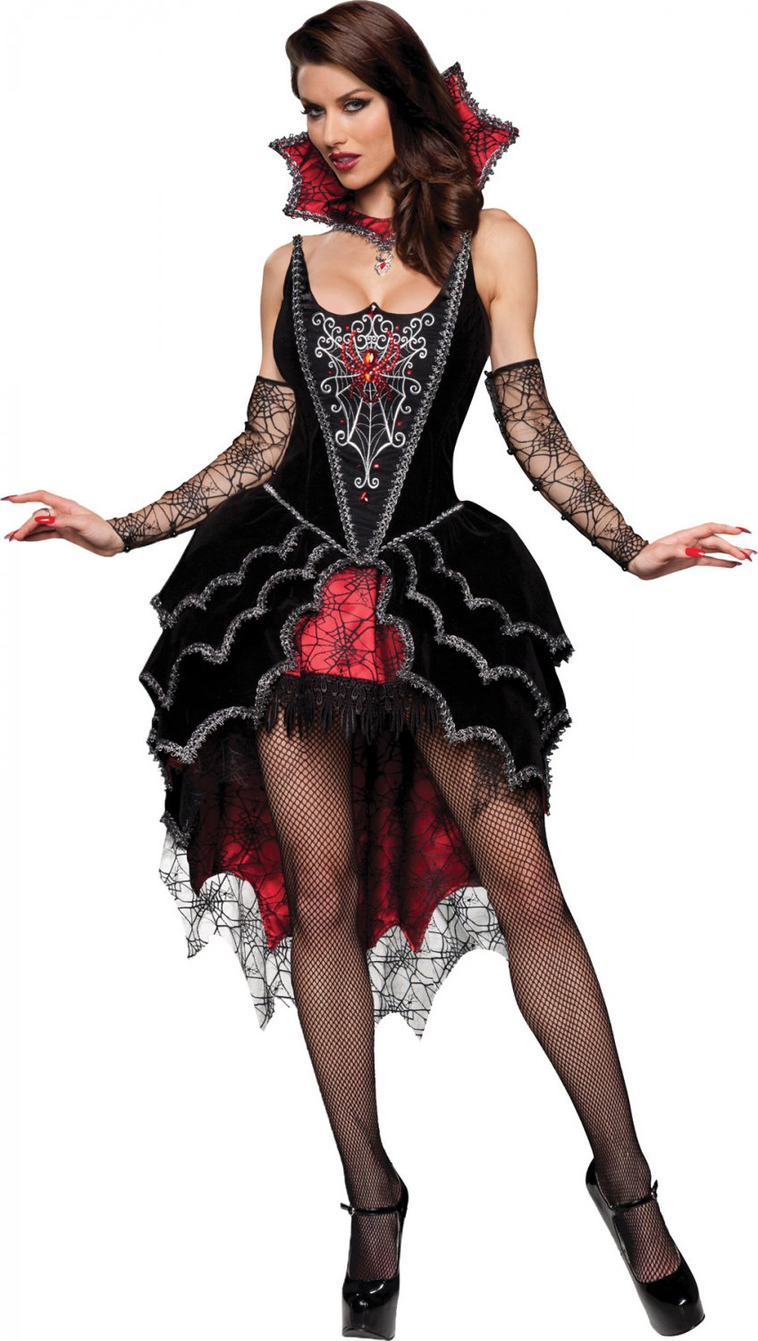 Deluxe Sexy Wicked Witch WEBBED MISTRESS  Halloween Party Costume LG