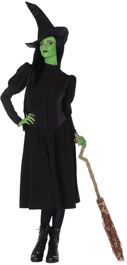 Deluxe ELPHABA WITCH Costume Black Dress ADULT Women Halloween Costume Party SM