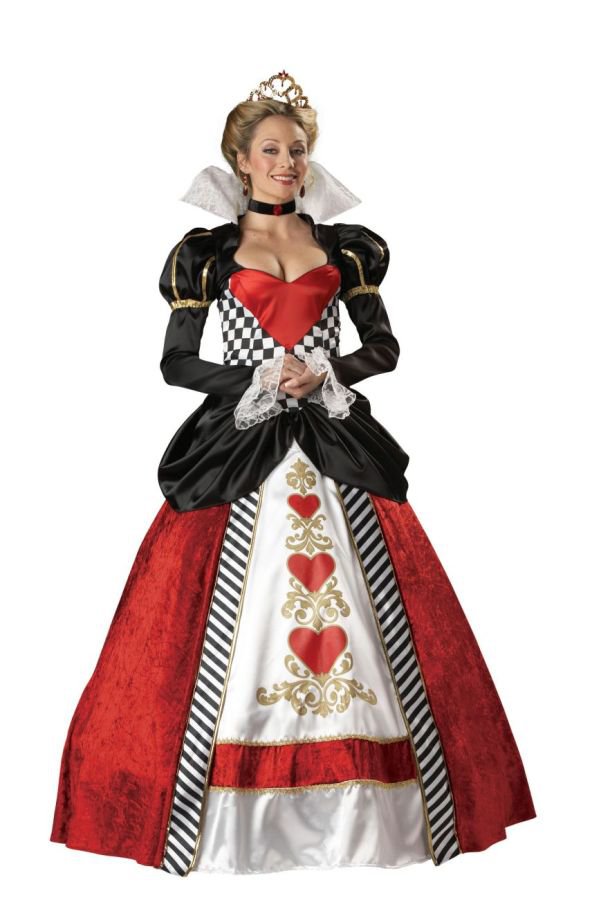 Deluxe QUEEN OF HEARTS Costume ideas ADULT Princess Gown Women Halloween Party Medium High Quality