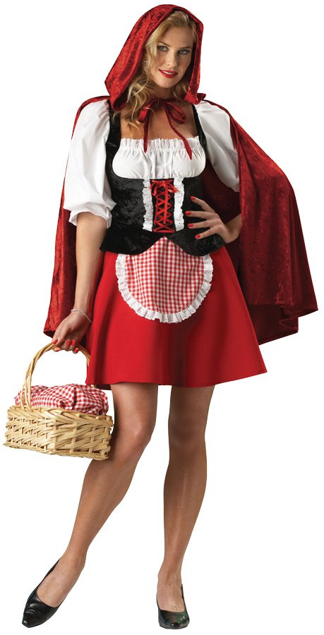 Deluxe RED RIDING HOOD Costume Fancy Dress Adult Halloween Party SM High Quality