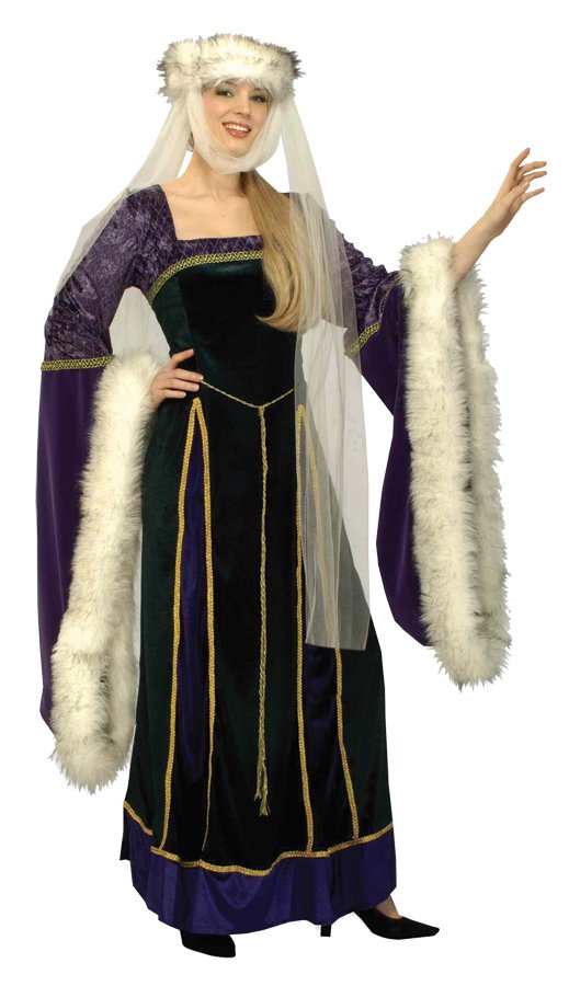 Deluxe MEDIEVAL Renaissance Dress Gown ADULT Halloween Costume SM