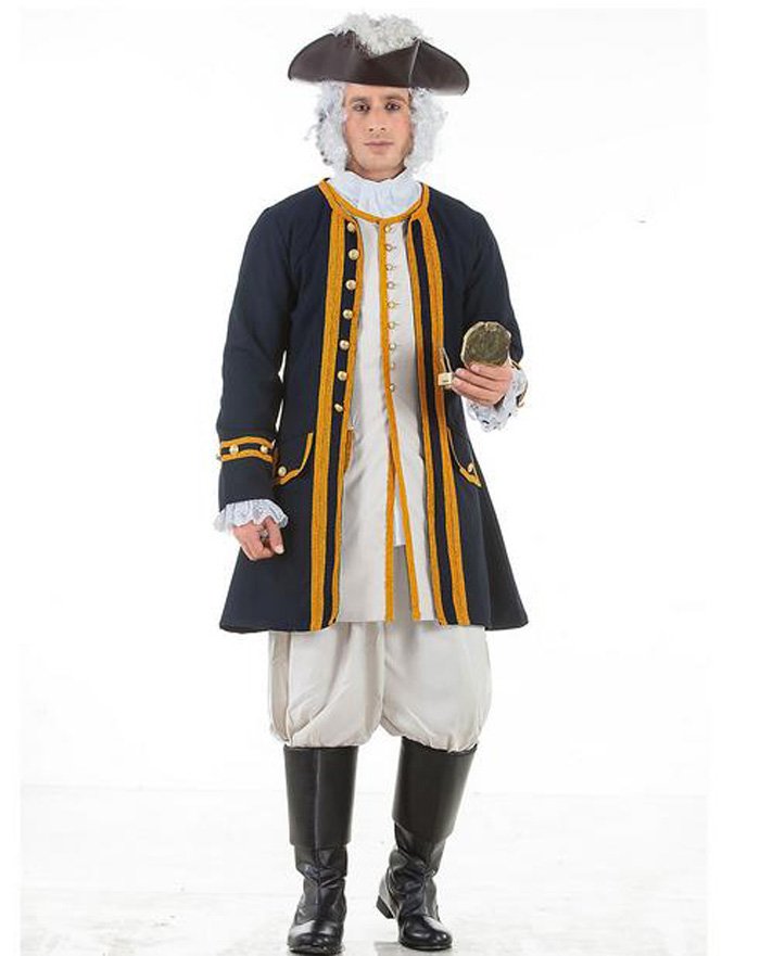 Admiral Norrington Pirate Coat Jacket Medieval Adult Costume MD