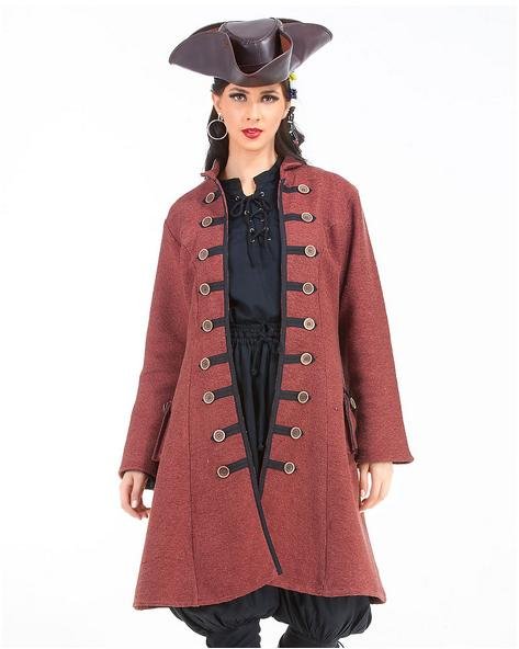 Captain Coat Jacquotte Delahaye Pirate Women Costume Steampunk Tunic SM