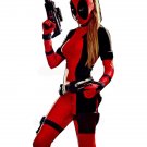 Wholesale lot of 10 Fantasia Lady Deadpool jumpsuit Costume Spandex Adult Red Fullbody Cosplay L