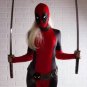 high quailty Fantasia Lady Deadpool jumpsuit Costume Spandex Adult Red Fullbody Cosplay  XXXL
