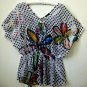 Crimson Ivy V-neck Butterfly Style SleevesTop*Beaded Embelllishment*Size S/Chico