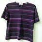 KASPER A.S.L. Knit Short Sleeve Top*Striped*Multi-Color*100% Silk*Size S