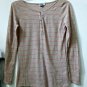 ROXY Long Sleeve*Beige*Striped Top*100% Cotton*Size XL