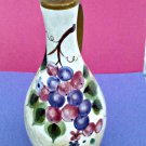 Ceramic Oil Cruet Dispenser*Beige*Grapes/Pear Design*CorK Stopper*Metal Sprout