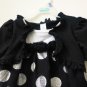 GEORGE Size 24M Black White Polka Dots Short Sleeve Girls Top Casual Festive