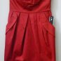 Juniors I.N. San Francisco Size 5 Red Strapless Mini Dress W/Pockets Back Zipper