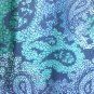 Basic Editions Size XL Long Sleeve V-Neck Paisley Casual Top Multi-Color Cotton