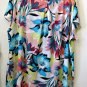 PLUS NWT WORTHINGTON Size 2X Woman White Multi Color Short Sleeve Blouse Floral