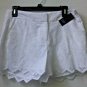 NWT CROWN & IVY Size 4 White Eyelet Shorts Zipper 2 Front Pockets Lined RP $58
