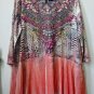 NWT New Directions Size M 3/4 Sleeve Blouse Top V-Neck Sequin Allover Print