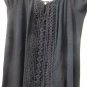 NWT Juniors No Boundaries Size S(3-5) Short Sleeve Lace Detail Solid Black Top