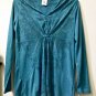 Two Hearts Size M Maternity Green Long Sleeve Sublimation Casual Top V-Neck