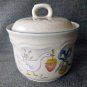 VTG International Stoneware Sugar Bowl W/Lid Marmalade Goose Strawberry Japan