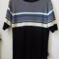 JNCA All Weather Fine Knitwear Size M Women's Short Sleeve Top Striped*Stretch