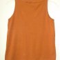 CHICO'S Size 1 Sleeveless Split V-Neck Women's Tank Top Solid Orange Modal/Silk