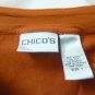 CHICO'S Size 1 Sleeveless Split V-Neck Women's Tank Top Solid Orange Modal/Silk
