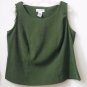 PLUS Sagharbor Size 16W Woman Sleeveless Tank Top Solid Green Side Zipper Casual