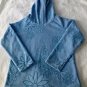 OLD NAVY Girls' Size S Casual Sweater W/Hood Long Sleeve Blue Floral/Snowflakes