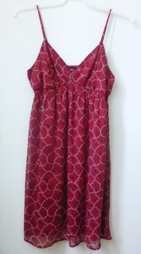 Massimo Size M Casual Spaghetti Strap Dress Red Empire Elastic Waist Lined