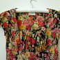 Ann Taylor LOFT Size S ?? Puffed Short Sleeve Square Neckline Floral Design Top
