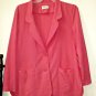 Alfred Dunner Size 14 Crinkle Long Sleeve Light Jacket 2 Pockets Side Slits Pink