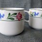 SET of 5 FARBERWARE Cups/Mugs Stoneware Dorchester 388 1995 White Floral
