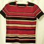 Petites Karen Scott Striped Top*Short Sleeve*Size PS*Rayon/Naylon