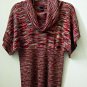 New Directions Size S Turtleneck Dolman Sleeves Broad Elastic Waist Multi-Color