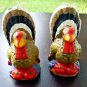 Vintage Unused Set of 2 Thanksgiving Turkey Candles 4'' Tall