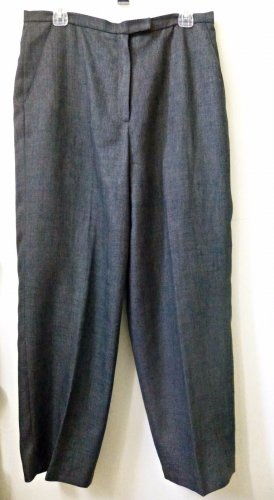 Larry Levine Size 16  Classics 2 Pockets Gray Casual Pants Polyester Inseam 28''