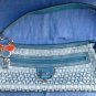 New W/O Tag Turquoise Tommy Filfiger Small Fabric Shoulder Bag Purse TH Pattern