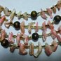 VTG ?? Shell Chip Seed Beads Round Beads 4 Strand Choker Necklace Japan