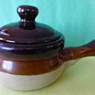 Stewing Cooking Serving Clay Bakeware Pot W/Handle Individual Glazed