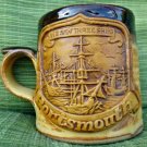 Portsmouth " We saw three ships" Stoneware Coffe/Tea Mug Brown 3.5''X3''