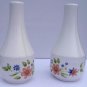 Vintage White Salt and Pepper Shakers Floral Table Decorations Kitchenware Japan